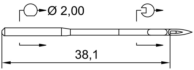 SCHMETZ 134-35 FL · схема или вид иглы