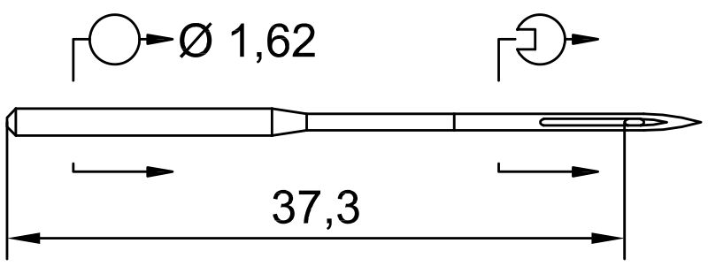 SCHMETZ 31X1 · схема или вид иглы