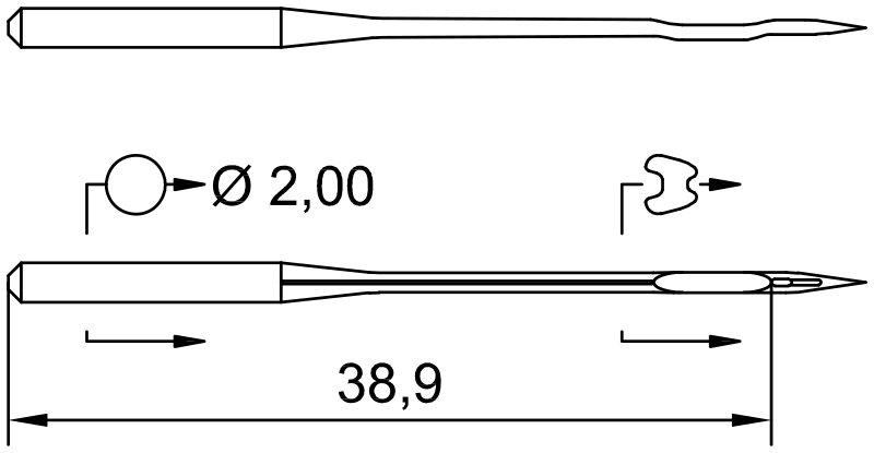 SCHMETZ 7380-01MR · схема или вид иглы