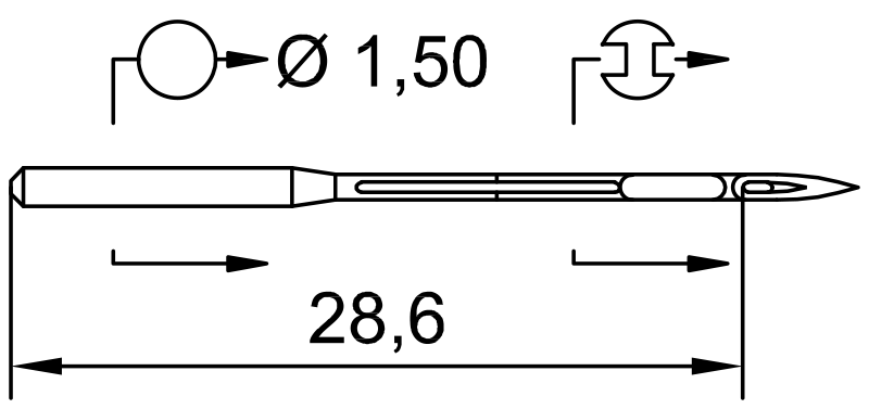 SCHMETZ B-26 · схема или вид иглы