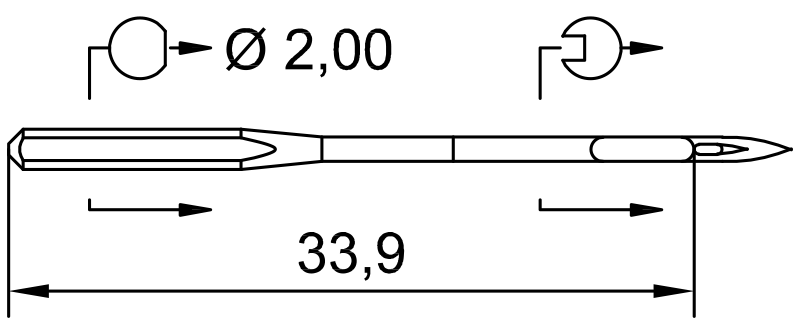 SCHMETZ 134 FHS-F · схема или вид иглы