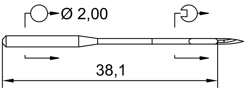 SCHMETZ 134-35 CL · схема или вид иглы