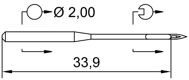 SCHMETZ 134 K · схема или вид иглы