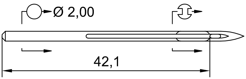 SCHMETZ UY 947 GA · схема или вид иглы