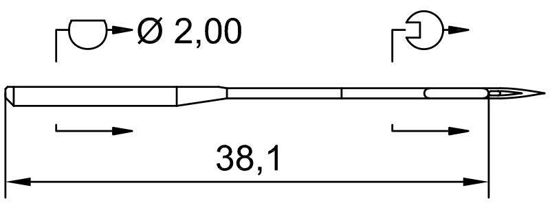SCHMETZ 134-35 · схема или вид иглы