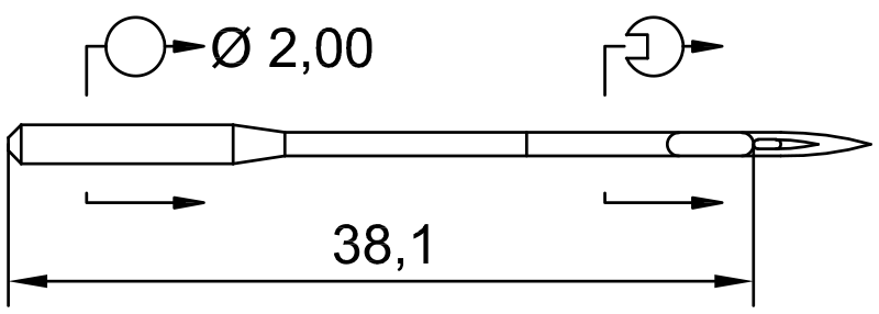 SCHMETZ 134-35 · схема или вид иглы