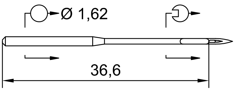 SCHMETZ 1055 K · схема или вид иглы