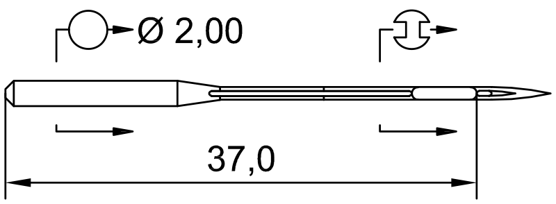 SCHMETZ 149X7 · схема или вид иглы