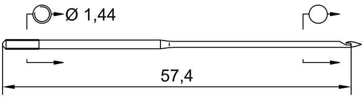 SCHMETZ 253 C · схема или вид иглы