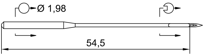 SCHMETZ 332 EXT.LG · схема или вид иглы
