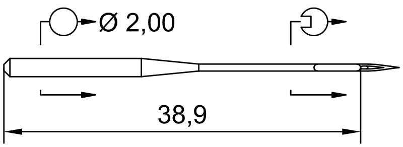SCHMETZ DPX17 · схема или вид иглы