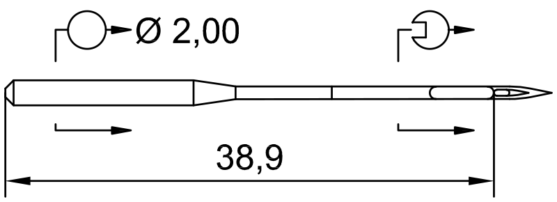 SCHMETZ 135X17 · схема или вид иглы