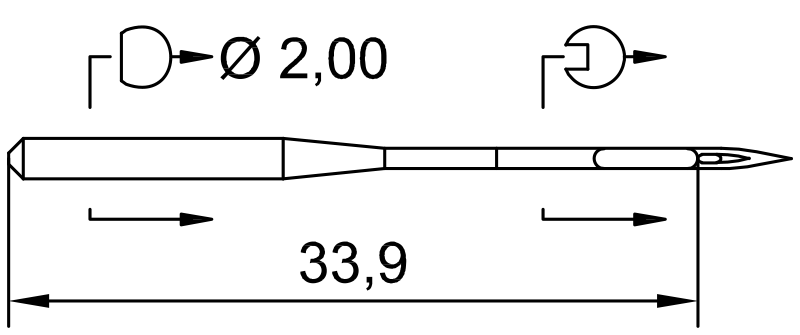 SCHMETZ 134 FLG-C · схема или вид иглы