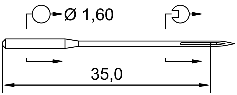 SCHMETZ 816 · схема или вид иглы