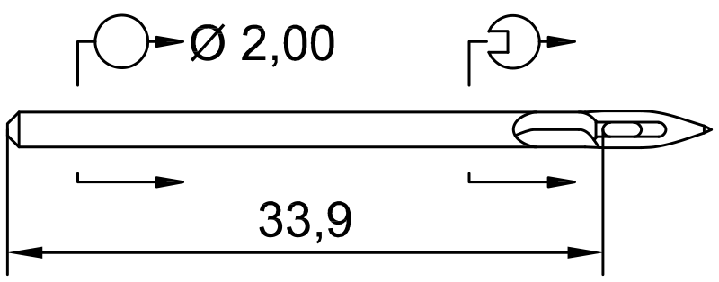 SCHMETZ DBX1 HR · схема или вид иглы