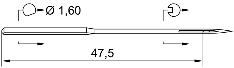 SCHMETZ 110 S TOP · схема или вид иглы