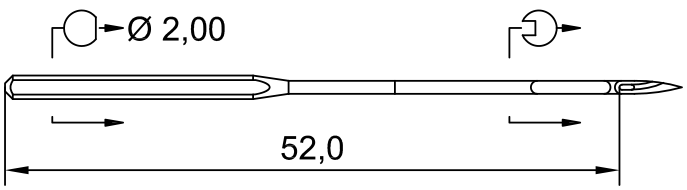 SCHMETZ SY 8160 CL FEK · схема или вид иглы