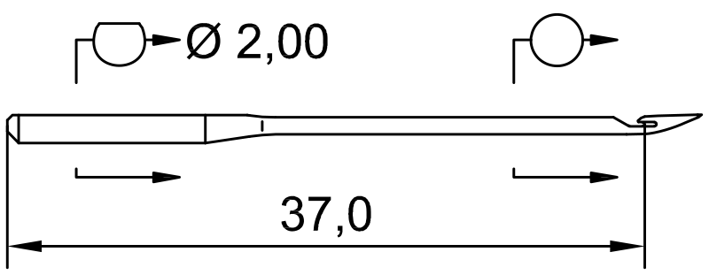 SCHMETZ 660/2 · схема или вид иглы