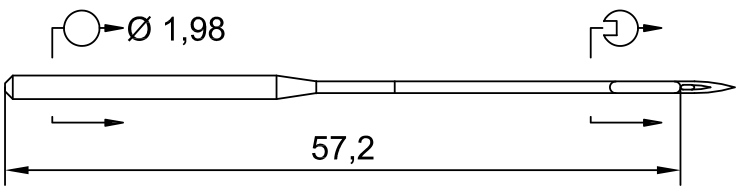 SCHMETZ 1564 · схема или вид иглы