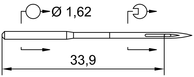 SCHMETZ 287 · схема или вид иглы