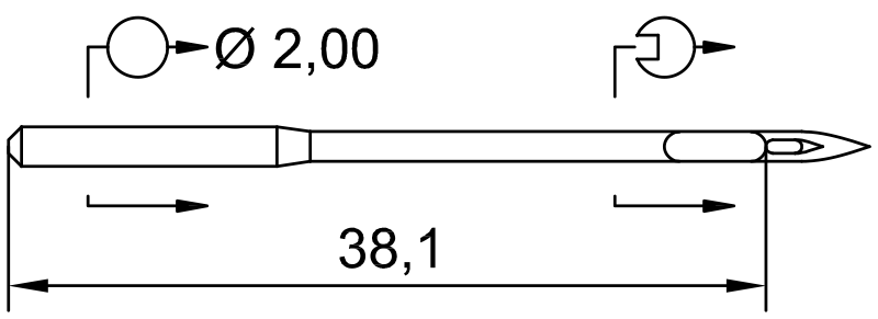 SCHMETZ 134-35 · схема или вид иглы