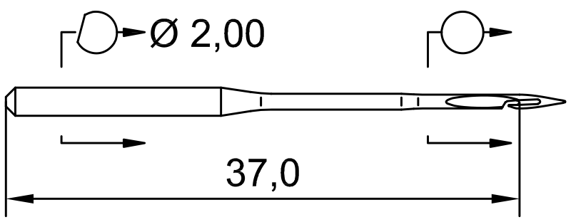 SCHMETZ 29-C-151 XNT · схема или вид иглы