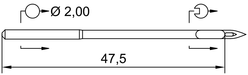 SCHMETZ 190 · схема или вид иглы