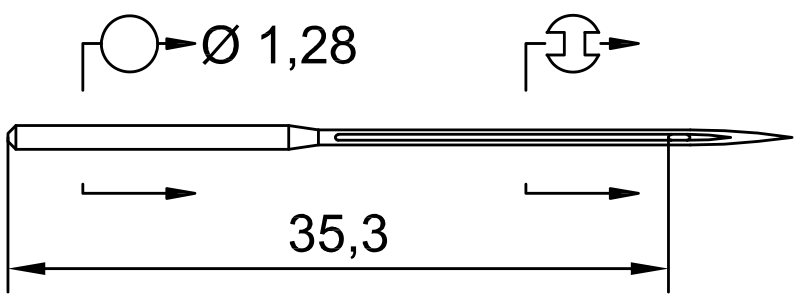 SCHMETZ 46X1 · схема или вид иглы