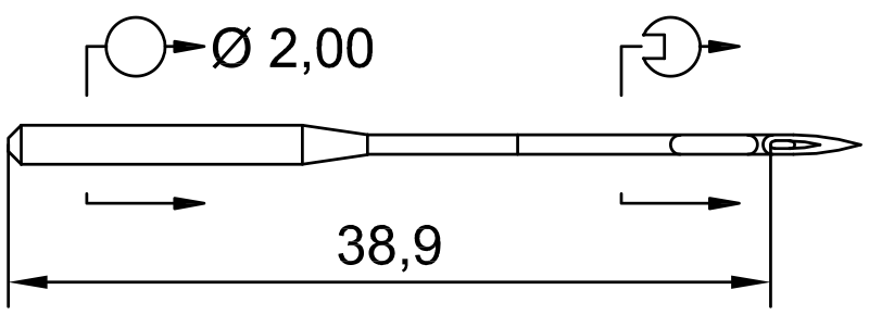 SCHMETZ 135X17 · схема или вид иглы