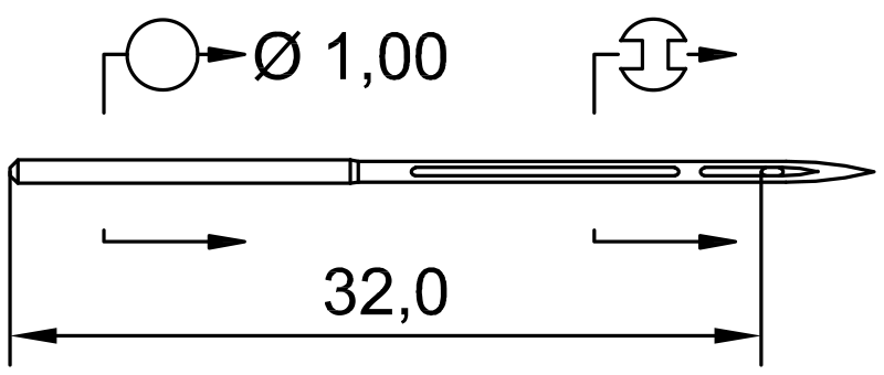 SCHMETZ 573 N · схема или вид иглы