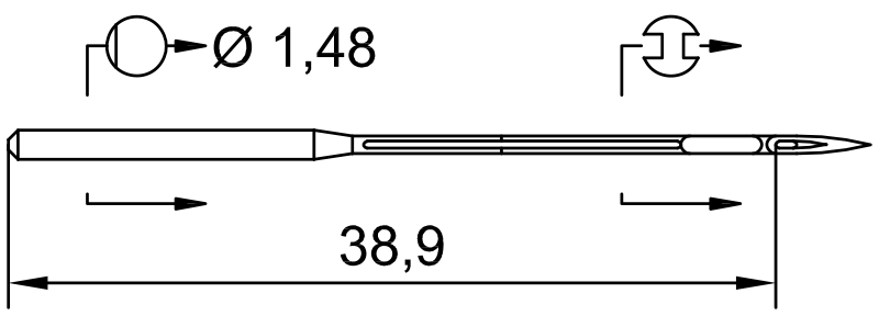 SCHMETZ B-1014 · схема или вид иглы