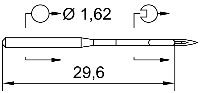 SCHMETZ 1128 · схема или вид иглы