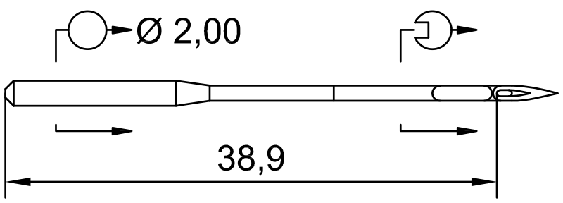 SCHMETZ 135X17 · схема или вид иглы