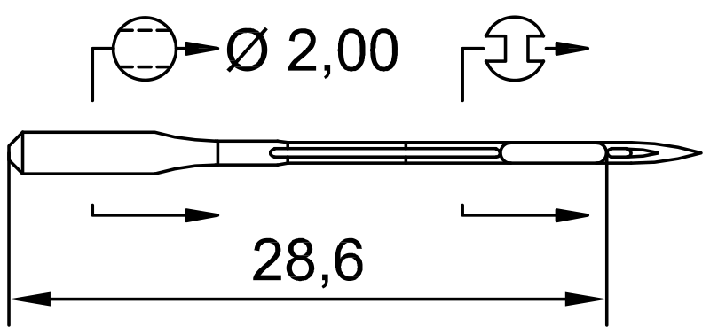 SCHMETZ 621 · схема или вид иглы