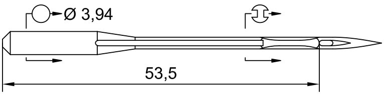 SCHMETZ 124X2 · схема или вид иглы