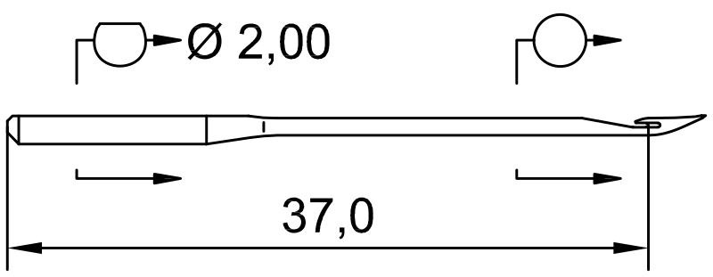 SCHMETZ 660 · схема или вид иглы
