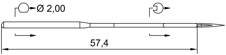 SCHMETZ 9168 FL · схема или вид иглы