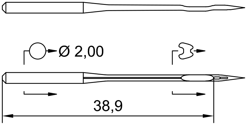 SCHMETZ 3651-06 MR · схема или вид иглы