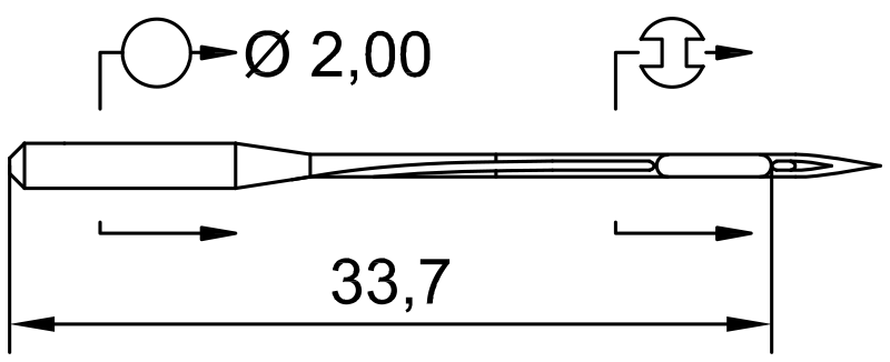 SCHMETZ B-155 · схема или вид иглы