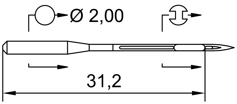SCHMETZ 142X5 · схема или вид иглы