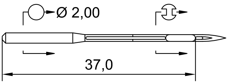 SCHMETZ 149X7 · схема или вид иглы