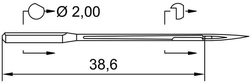 SCHMETZ 3550 · схема или вид иглы